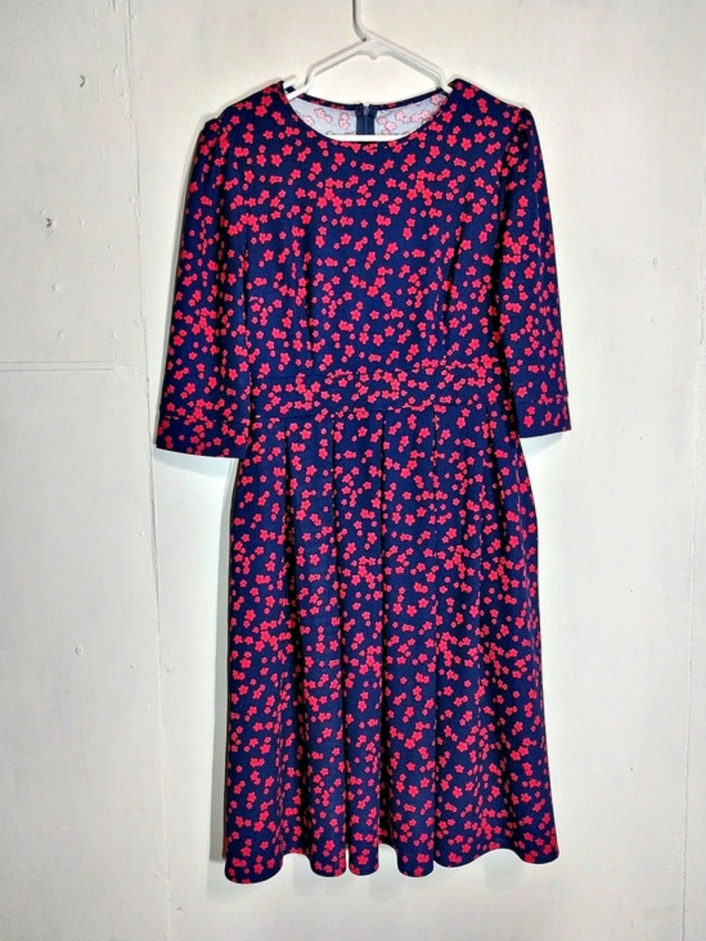 Floral Midi Dress in Blue & Red Size (M)